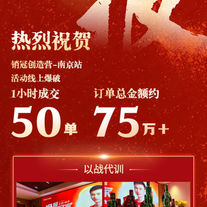 热烈祝贺卡百利《销冠创造营·南京站》线上战报喜传