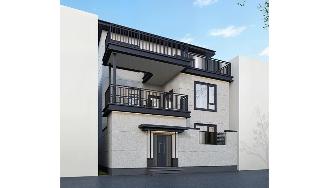 广东省佛山市顺德区大良别墅_外墙漆效果图_现代风格_无机艺术外墙漆_莫奈无机繁星感