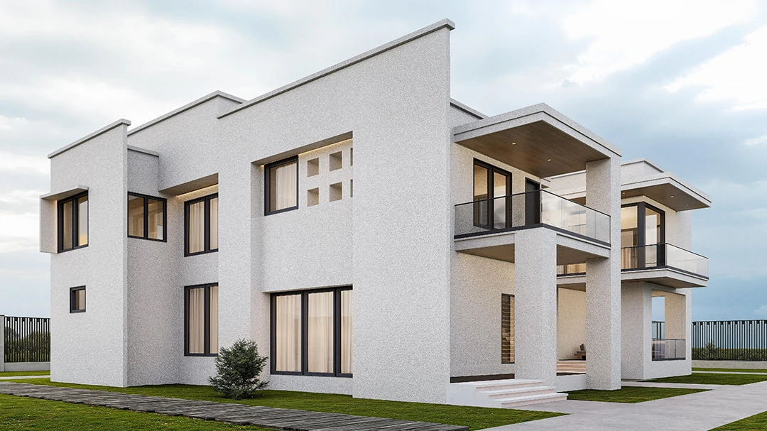 中山外墙效果图_外墙漆效果图_现代风格_无机艺术外墙漆_莫奈无机繁星感