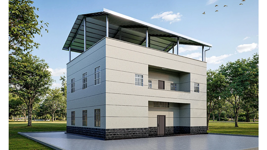 广西贵港别墅_外墙漆效果图_现代风格_无机艺术外墙_大理石外墙漆-火烧石