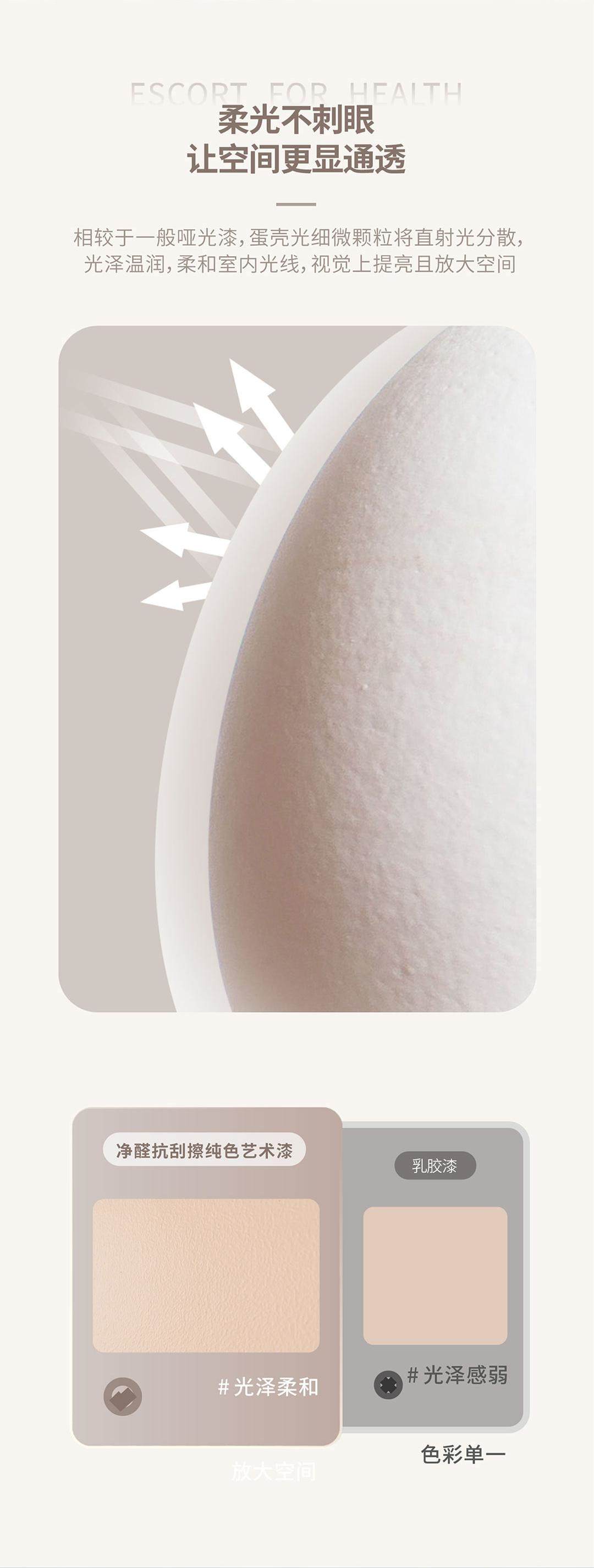 净醛抗刮擦纯色艺术漆(蛋壳光)